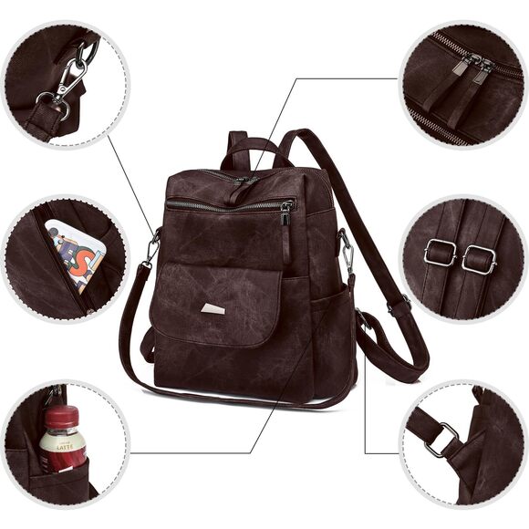 1162 Backpack Purse , PU Leather Back pack Purse, Fashion Anti Theft main image 6